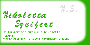 nikoletta szeifert business card